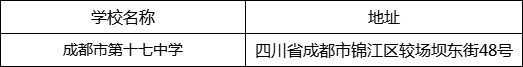 成都市第十七中學(xué)地址在哪里？