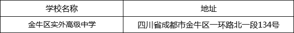 成都市金牛區(qū)實外高級中學(xué)地址在哪里？