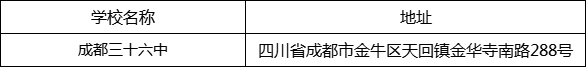 成都市成都三十六中地址在哪里？