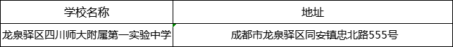 成都市龍泉驛區(qū)四川師大附屬第一實驗中學(xué)地址在哪里？