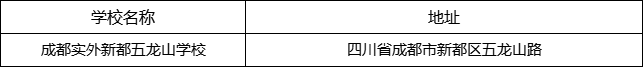 成都市成都實外新都五龍山學(xué)校地址在哪里？