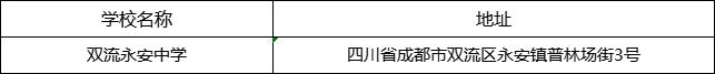 成都市雙流永安中學(xué)地址在哪里？