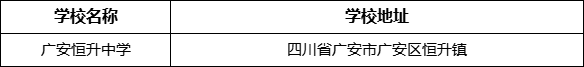 廣安市廣安恒升中學(xué)學(xué)校地址在哪里？