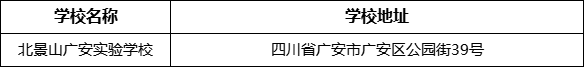 廣安市北京景山學(xué)校四川廣安實(shí)驗(yàn)學(xué)校地址在哪里？
