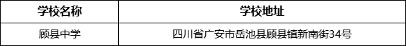 廣安市顧縣中學學校地址在哪里？