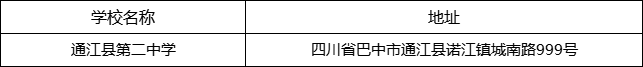 巴中市通江縣第二中學(xué)地址在哪里？