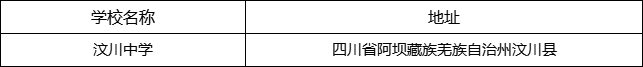 阿壩州汶川中學(xué)地址在哪里？