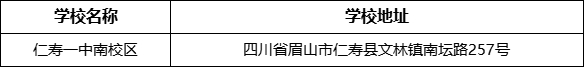 眉山市仁壽一中南校區(qū)學(xué)校地址在哪里？