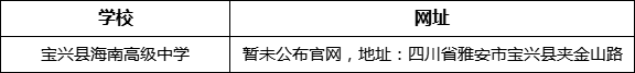 雅安市寶興縣海南高級(jí)中學(xué)網(wǎng)址是什么？