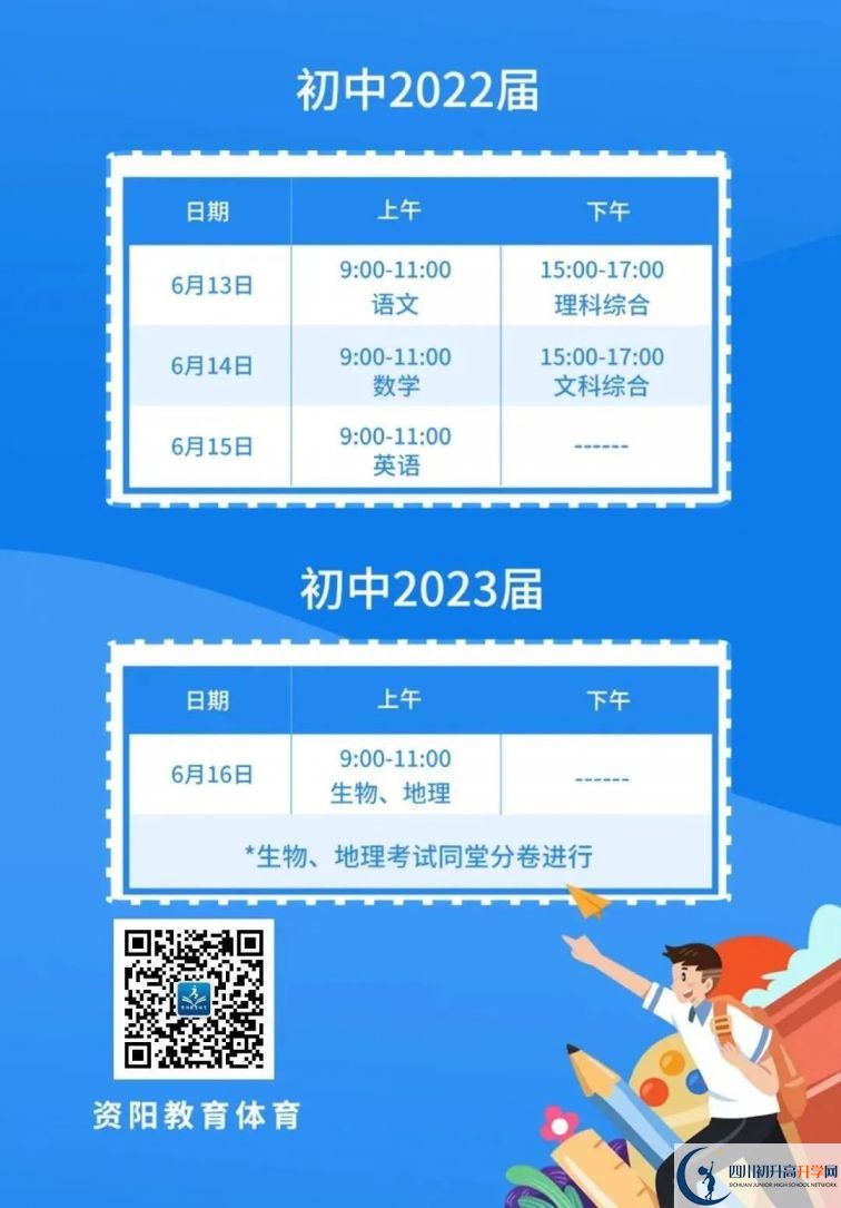 2023年資陽市中考政策改革方案？