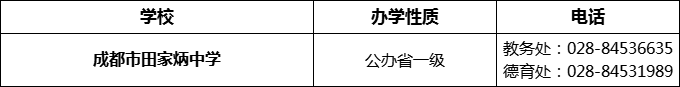 2024年成都市田家炳中學(xué)招辦電話是多少？