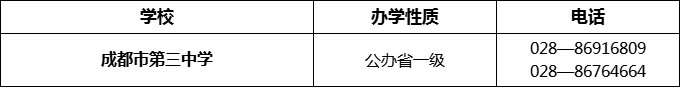 2024年成都市第三中學(xué)招辦電話是多少？