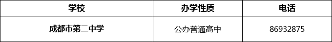 2024年成都市第二中學(xué)招辦電話是多少？