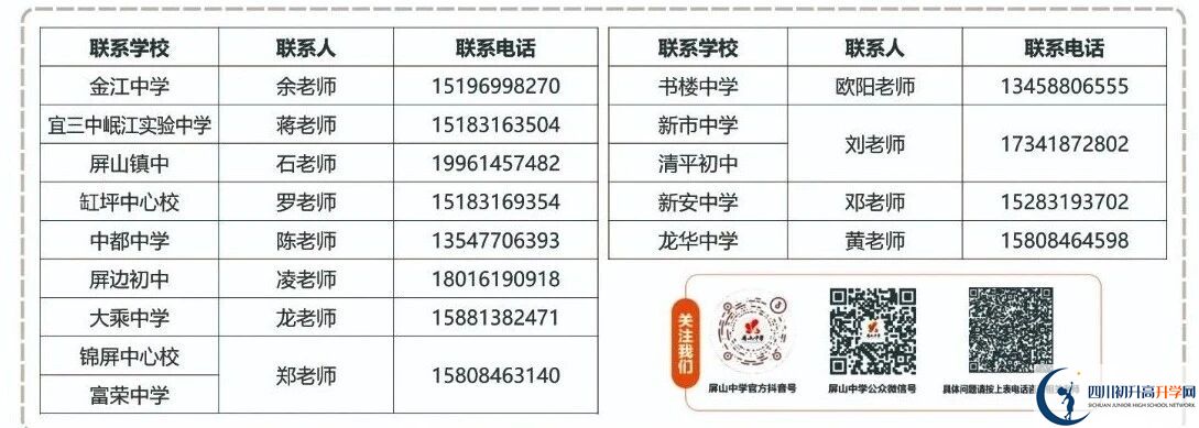 2026年宜賓市屏山中學(xué)招辦電話是多少？