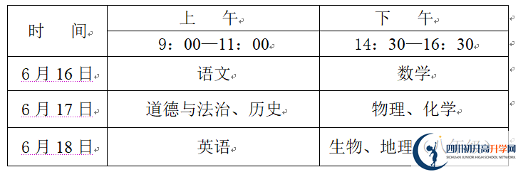 2022年廣安中考時間安排是怎么樣的？