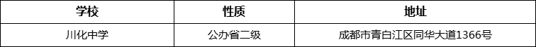 成都市川化中學(xué)地址在哪里？